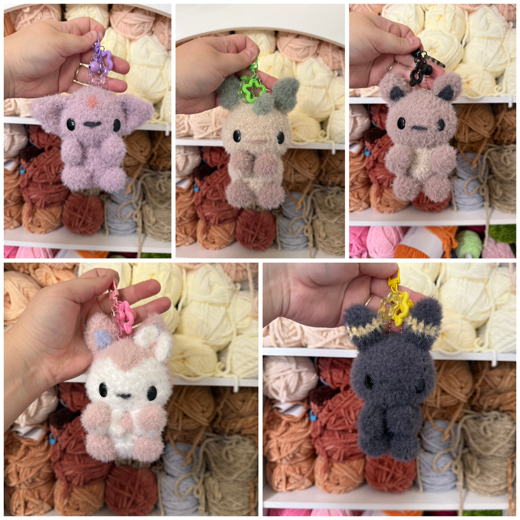 Fuzzy Eeveelution Bag Charms
